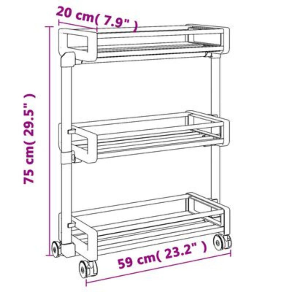 Chariot de rangement en aluminium CUSCINO