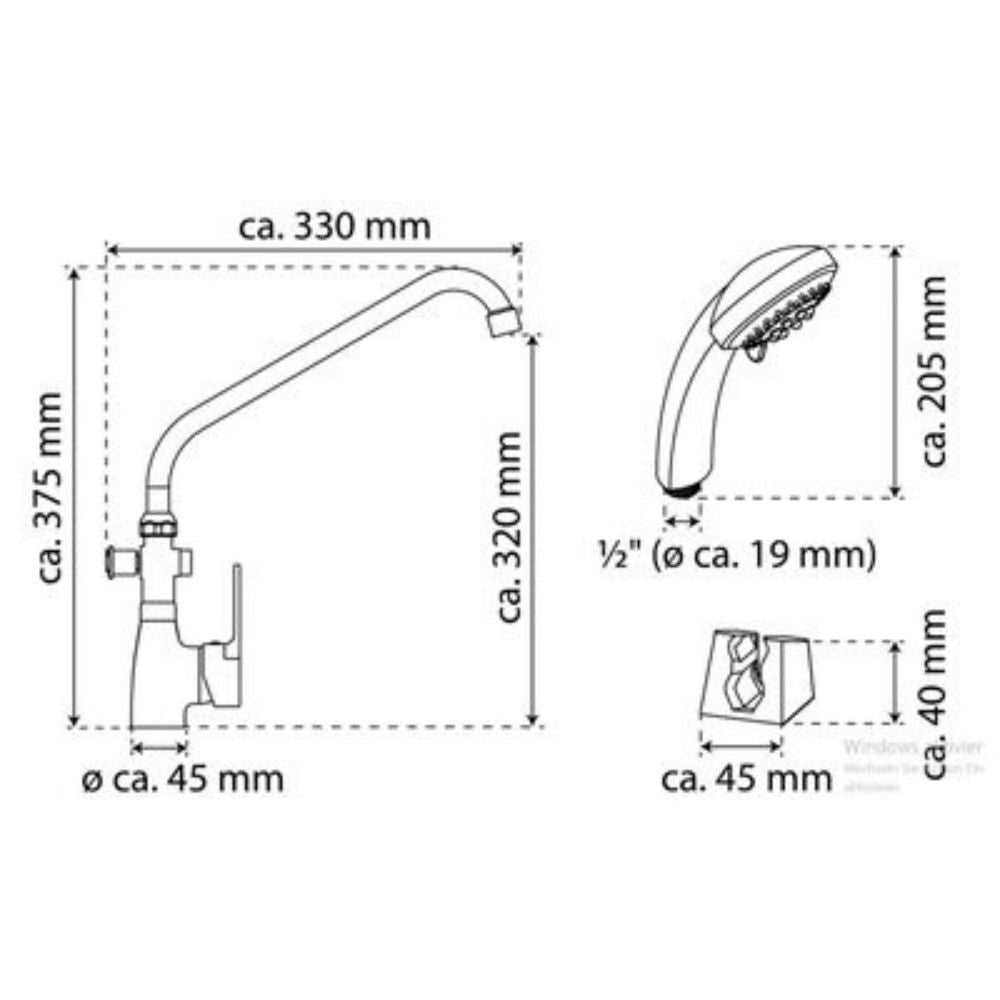 Mitigeur combiné bain bassin FOSSANO
